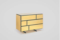 Gold Contemporary Chest of Drawers, 24-Karat Polished Gold-Plated
