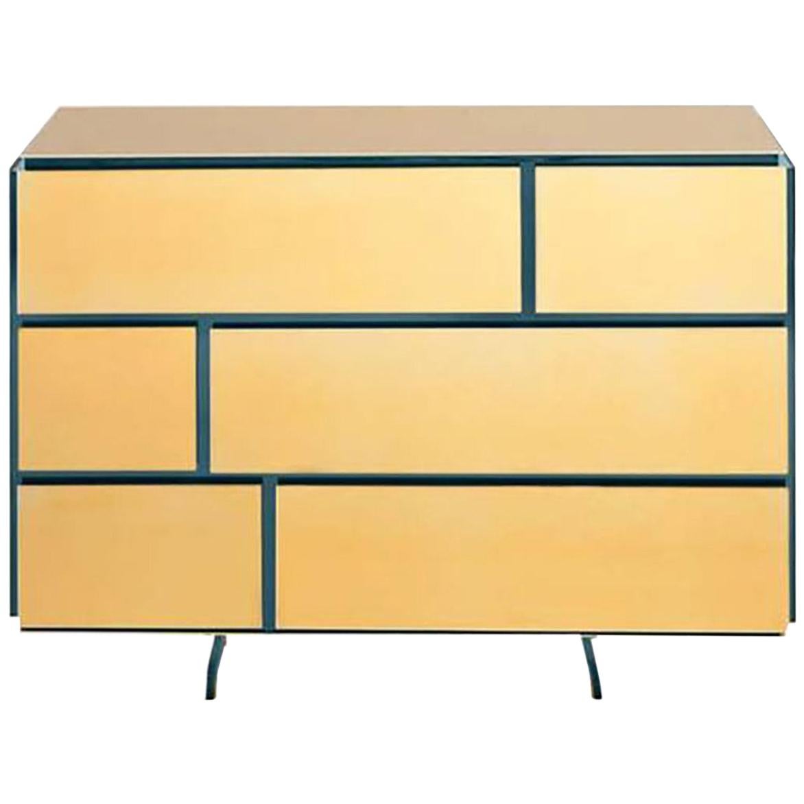 Gold Contemporary Chest of Drawers, 24-Karat Polished Gold-Plated
