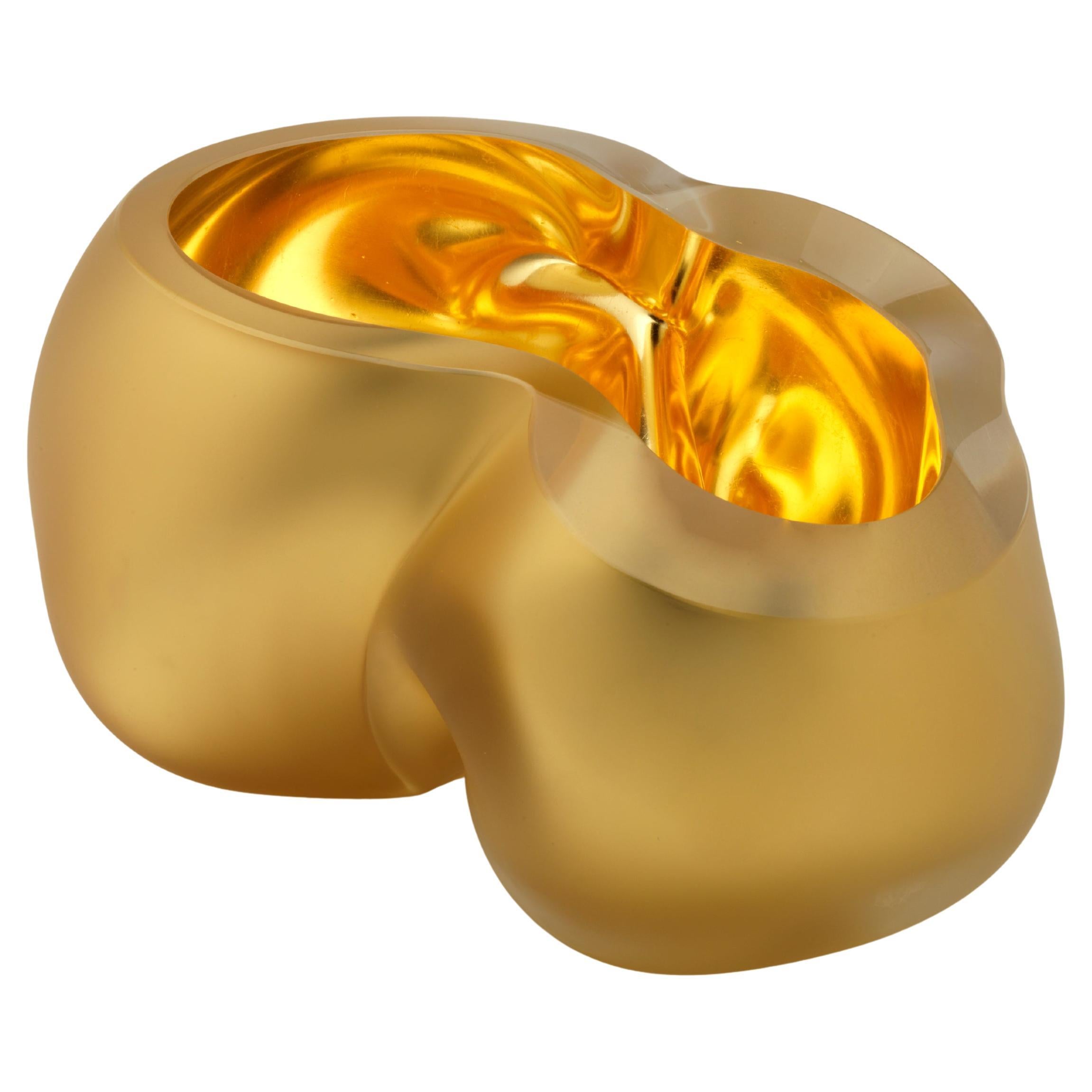 Gold Contemporary Glass Sculpture, Barbara Nanning