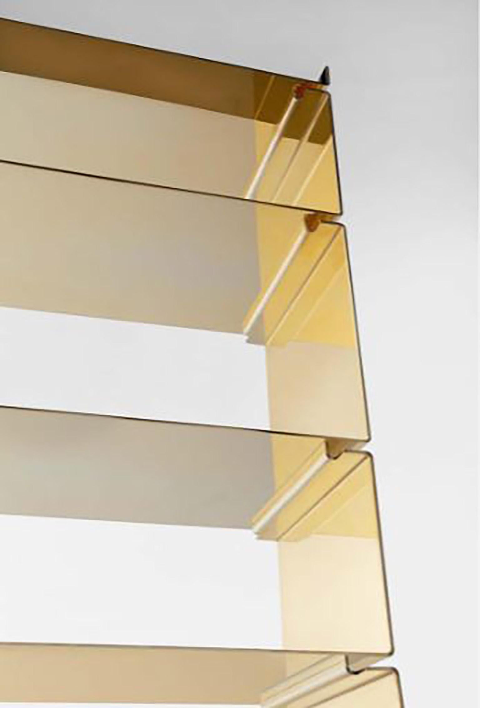 Italian Gold Contemporary Modular Bookshelf of, 24-Karat Gold-Plated For Sale