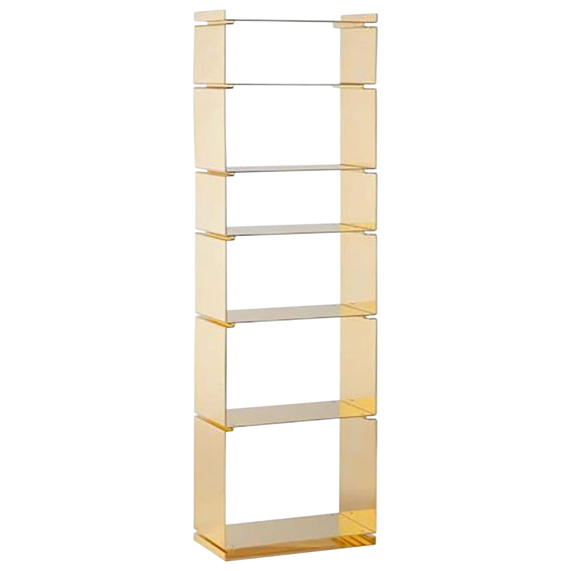 Gold Contemporary Modular Bookshelf of, 24-Karat Gold-Plated For Sale