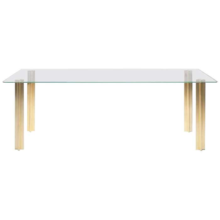 Gold Contemporary Rectangular Table, Glass Top and Gold Plated ...