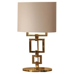 Gold Contemporary Table Lamp, Signature