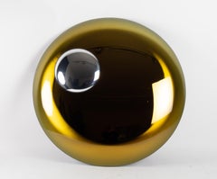 Gold Convex Glass Witch Mirror Supporting a Small Witch Silver Mirror