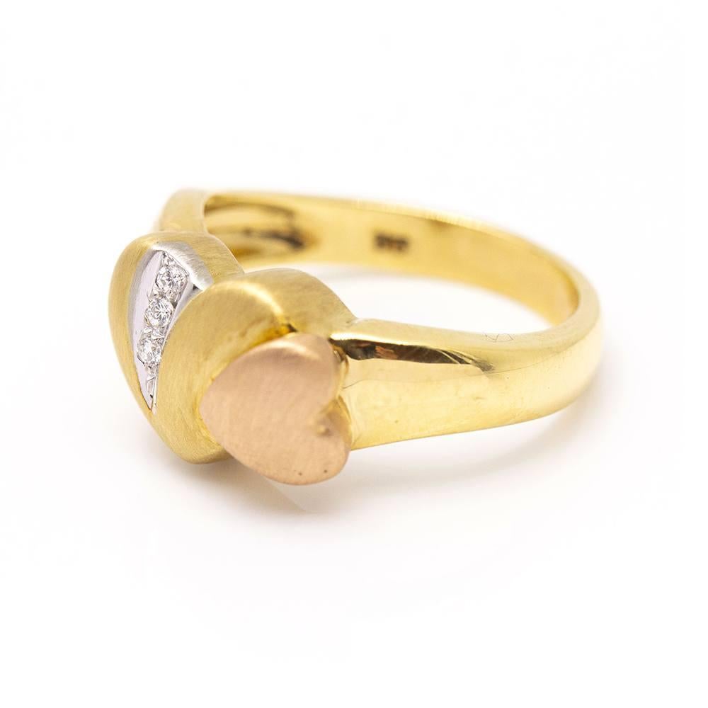 Gold COR Ring with Diamonds For Sale 1