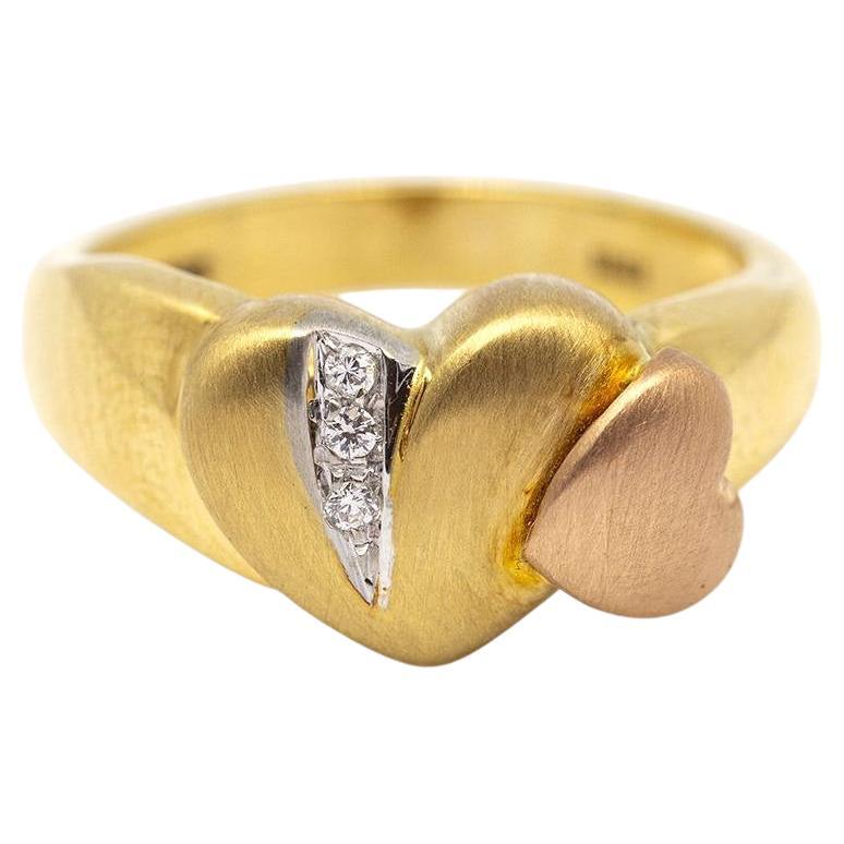 Gold COR Ring with Diamonds For Sale