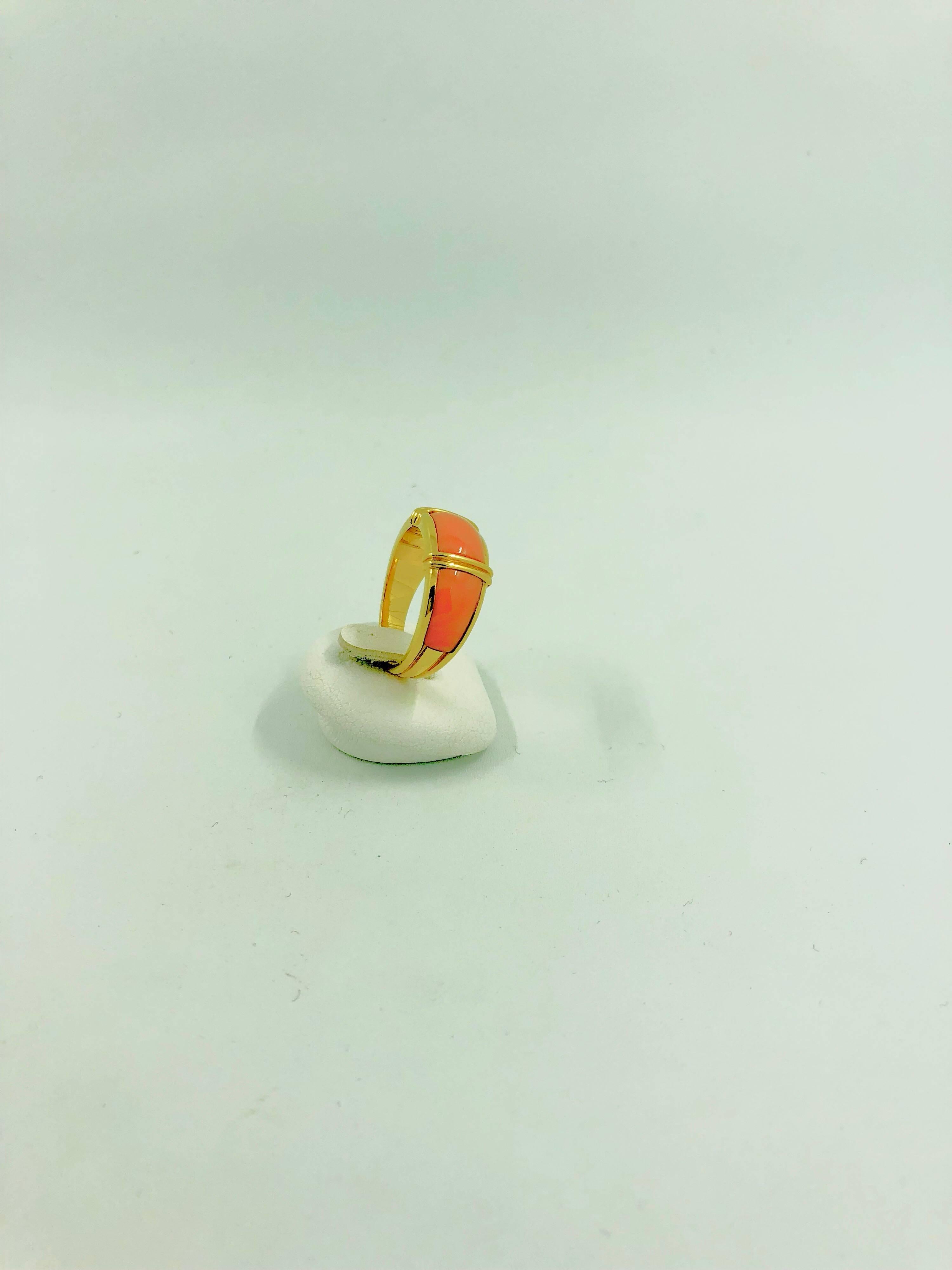 Gold Coral Band Ring For Sale 1