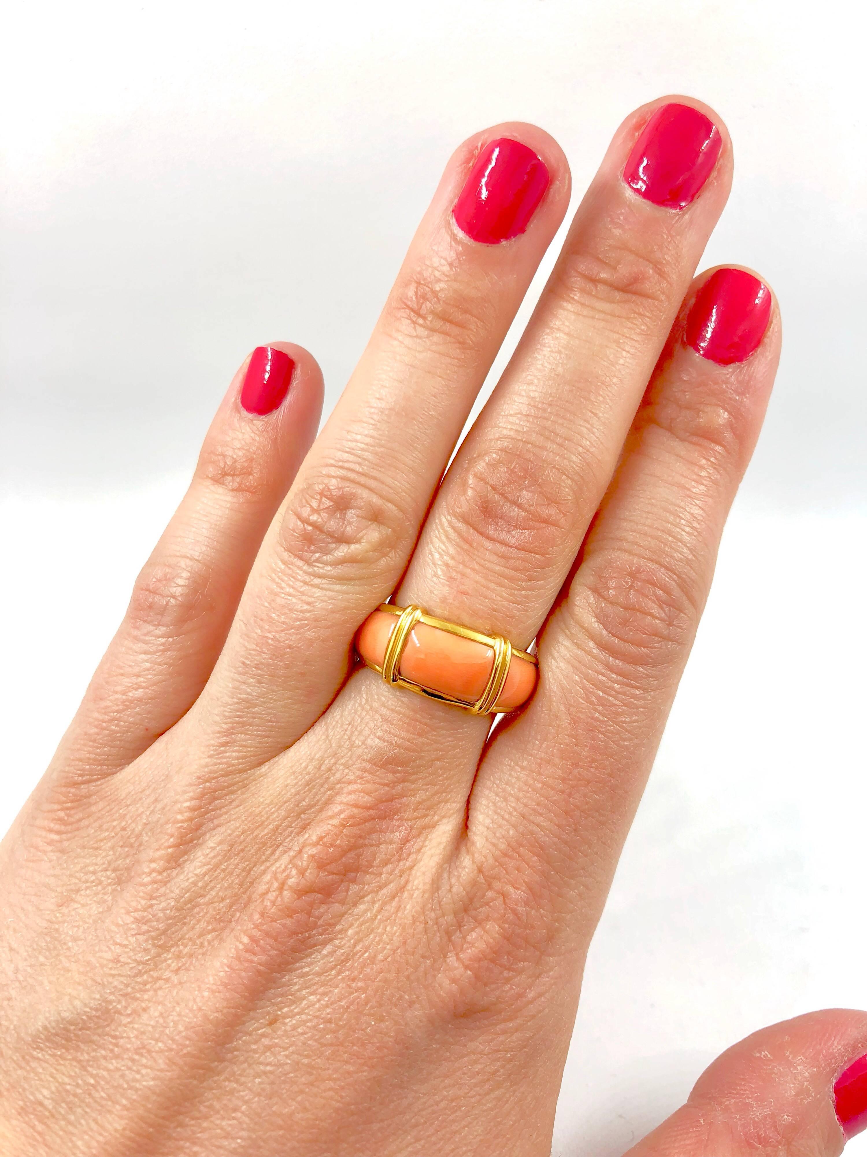 Gold Coral Band Ring For Sale 2