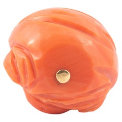 Gold Coral Buddha Charm Pendant