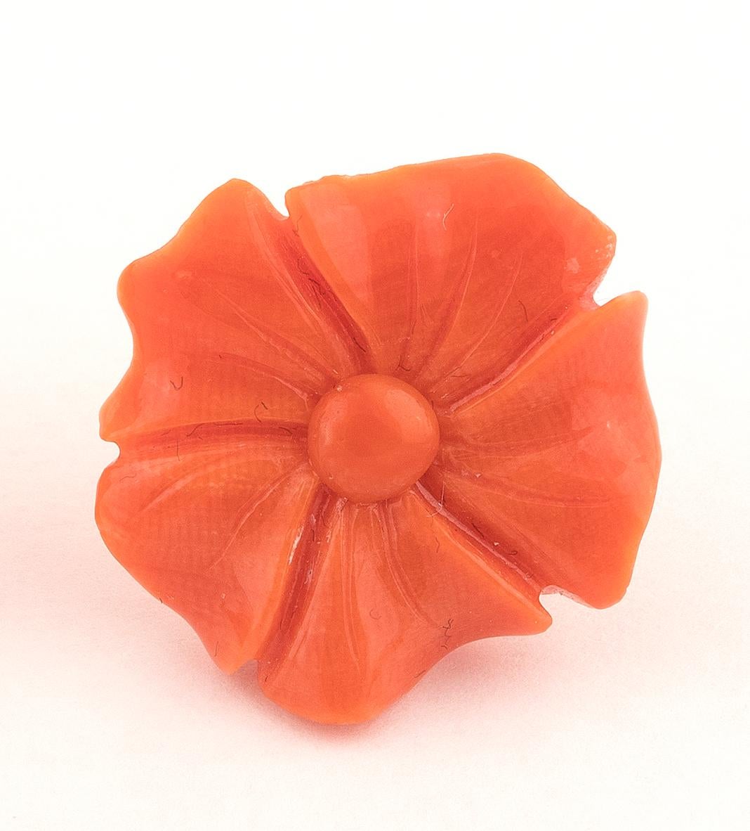 coral flower earrings