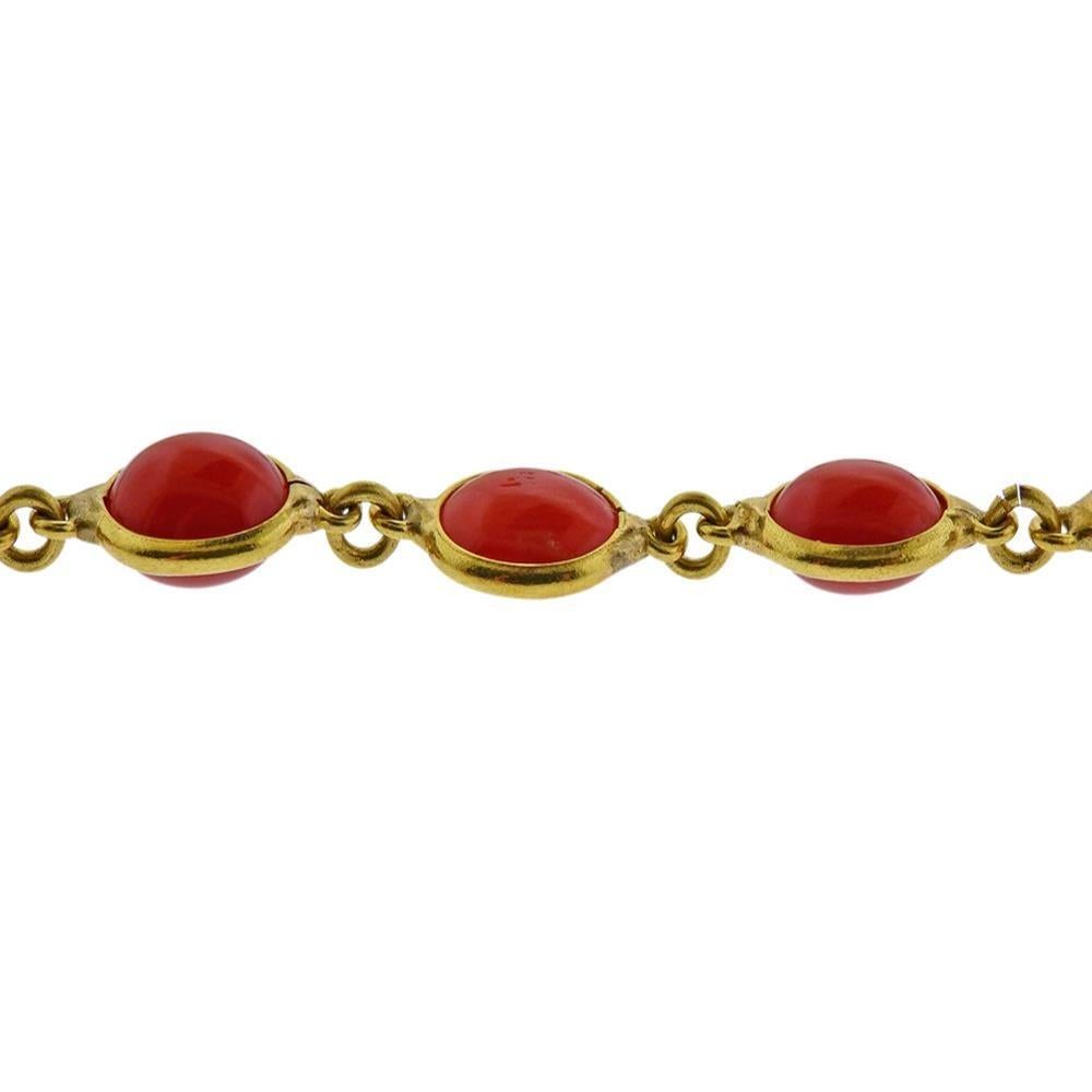 Gold Koralle Halskette im Zustand „Hervorragend“ im Angebot in New York, NY