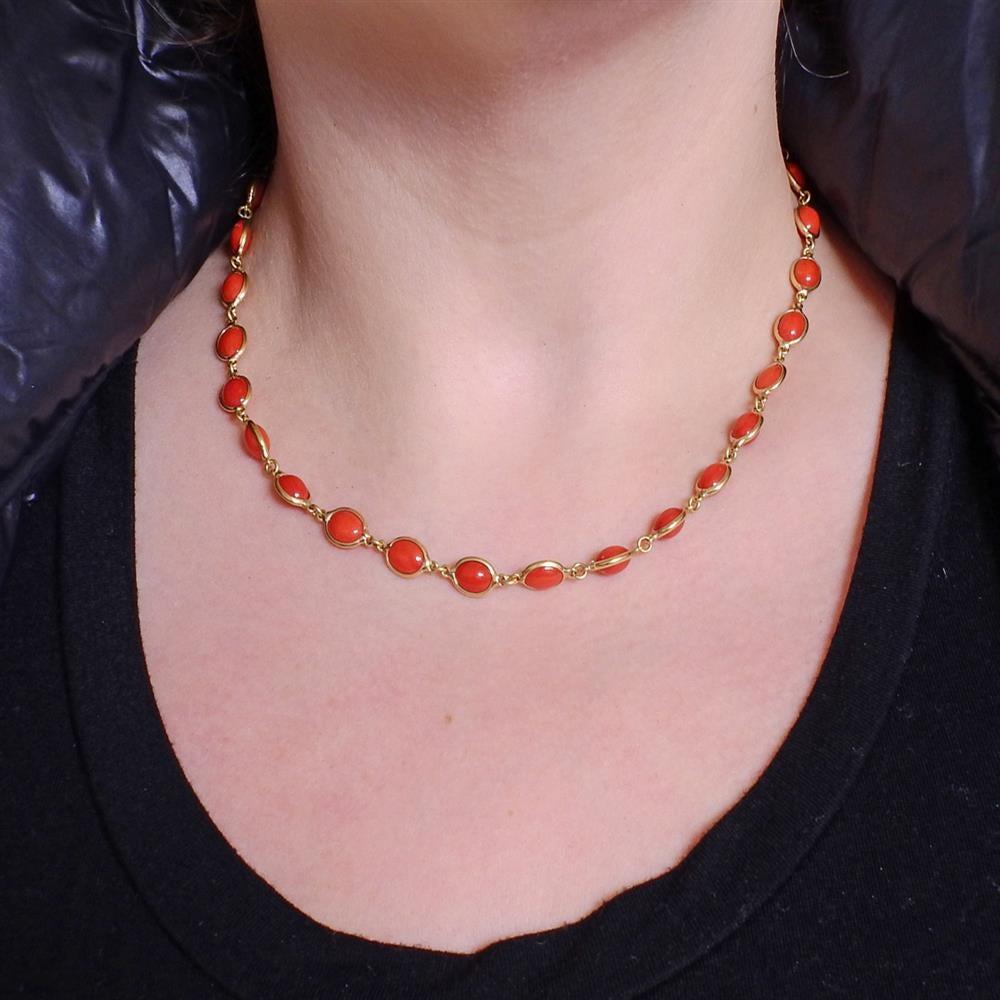 coral gold necklace