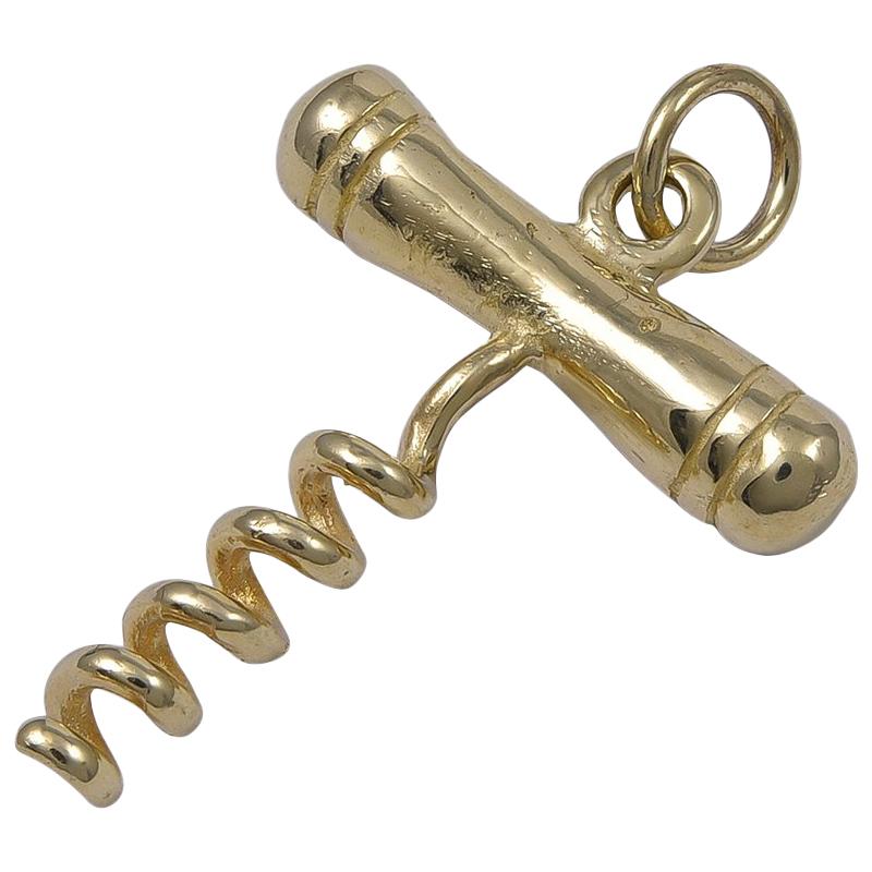 Gold Corkscrew Charm