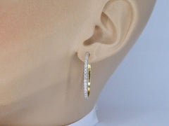 Gold Creole Earrings with Diamonds