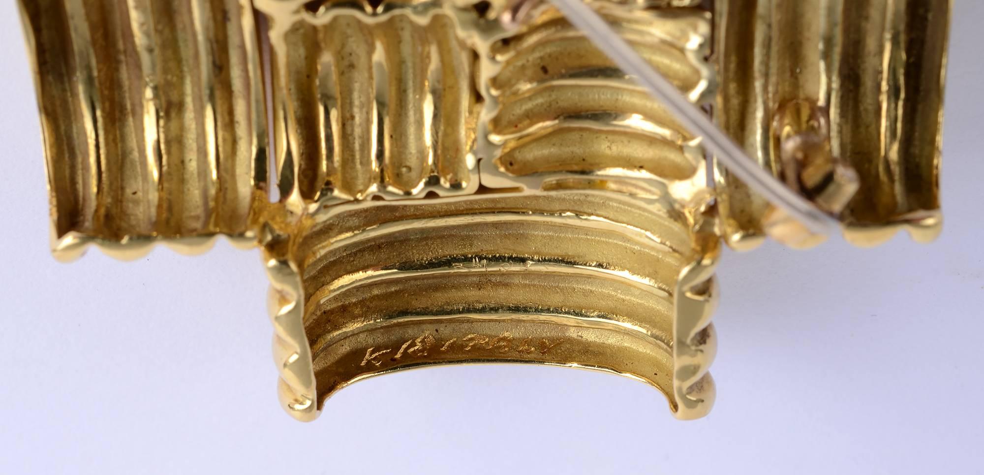 Women's or Men's Gold Crisscross Pendant/ Brooch For Sale