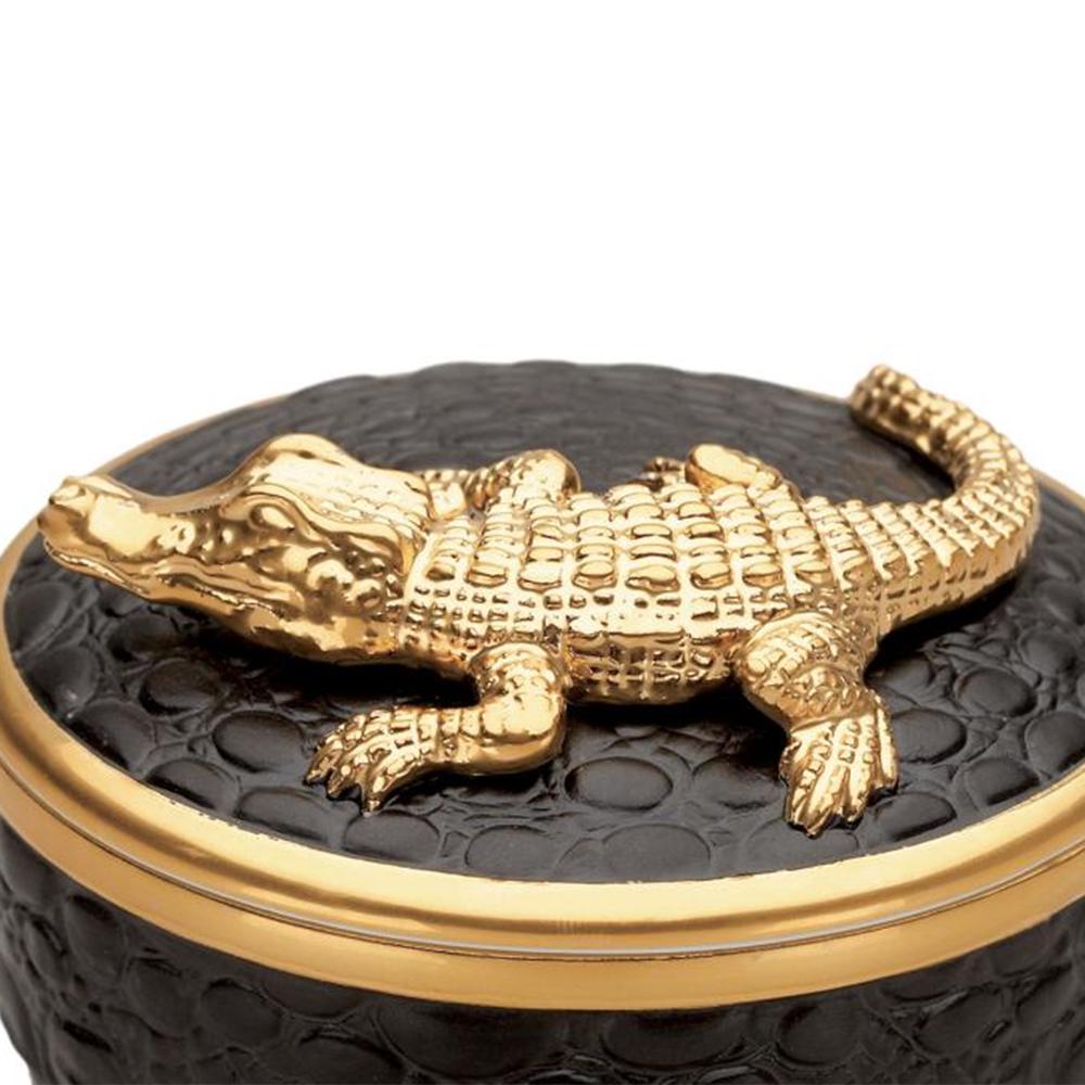 Portuguese Gold Croco Candle with 24 Karat Gold Plate  For Sale