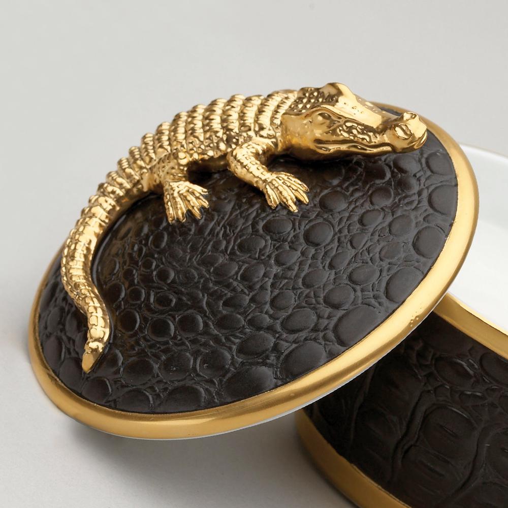 Gold Croco Candle with 24 Karat Gold Plate  In Excellent Condition For Sale In Paris, FR