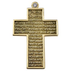 Gold Cross with Lord
s Prayer in Spanish