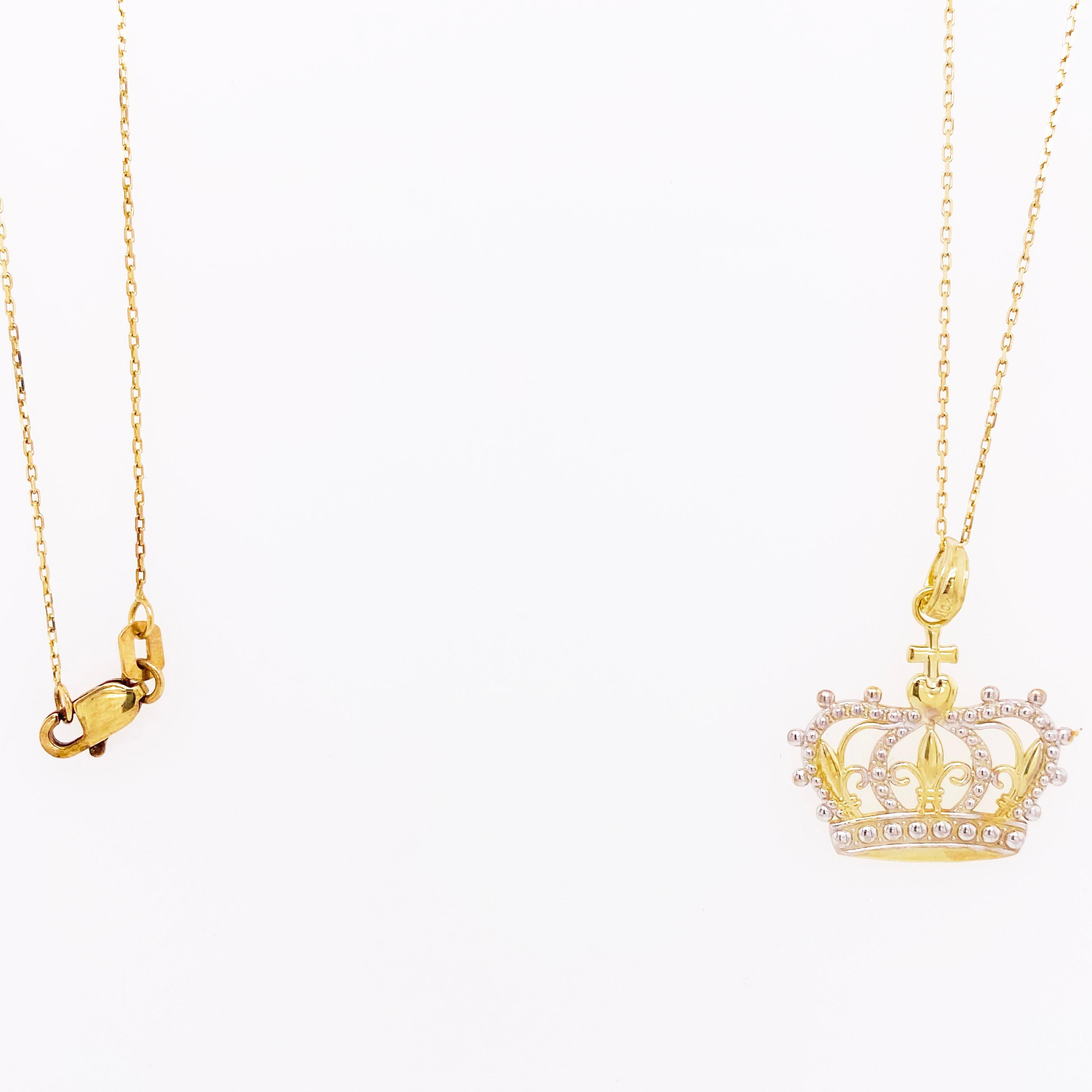 queen crown necklace gold