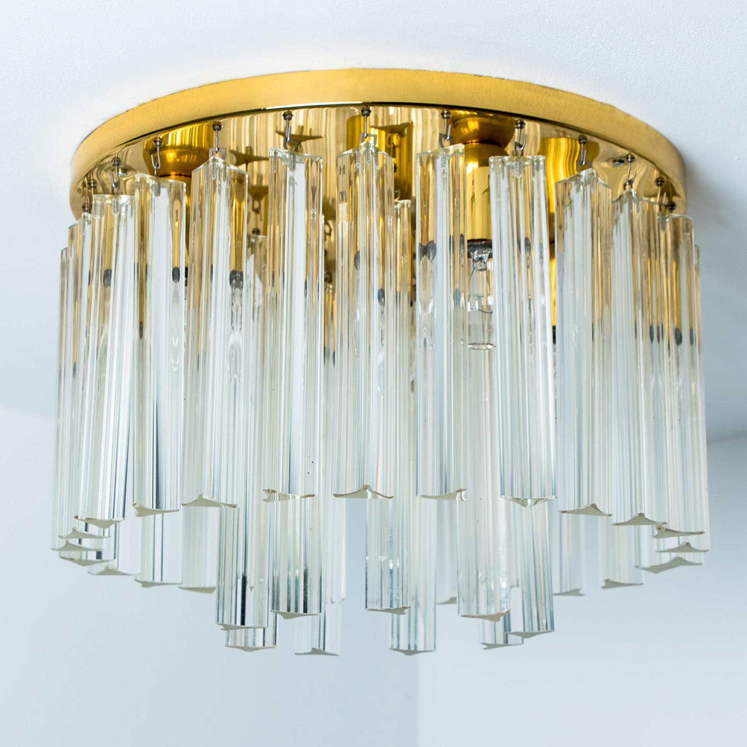 Or Monture encastrée en cristal doré et laiton par Ernst Palme, 1970 en vente