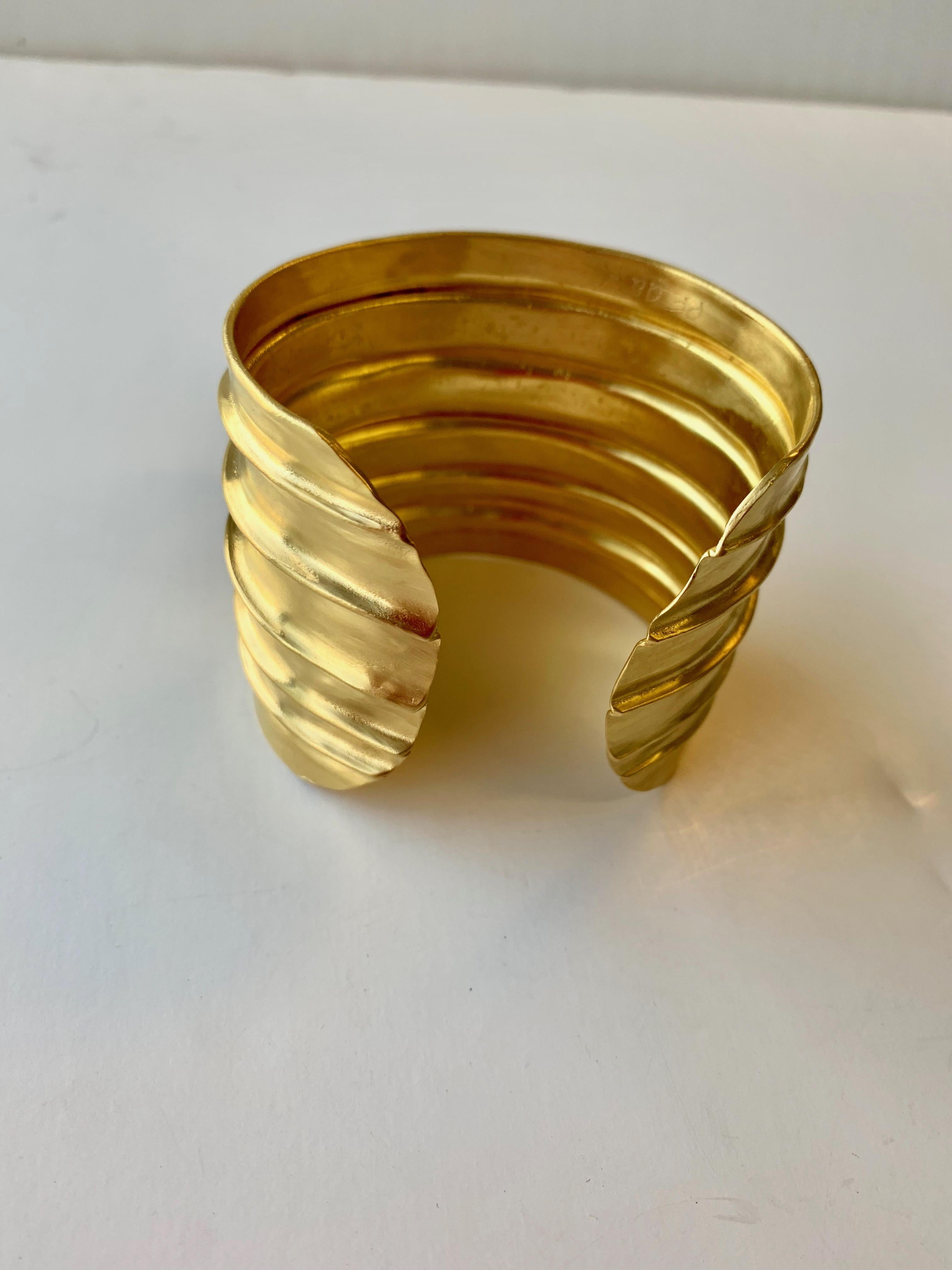 Artisan Gold Cuff Bracelet 22 Karat Gold