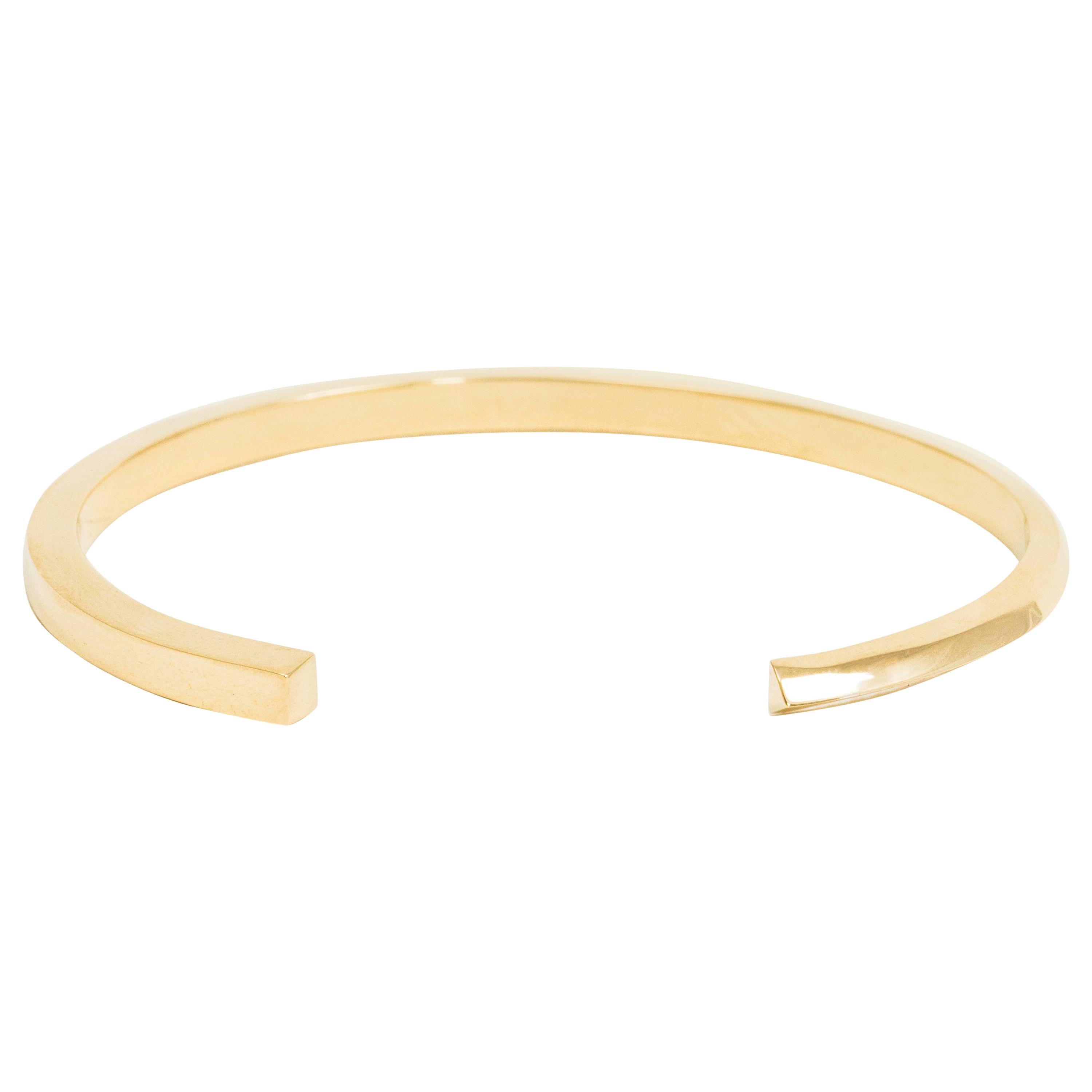 Manschettenarmband aus massivem 14k Gold: Dreiecks bis Quadratischer Transformation  im Angebot