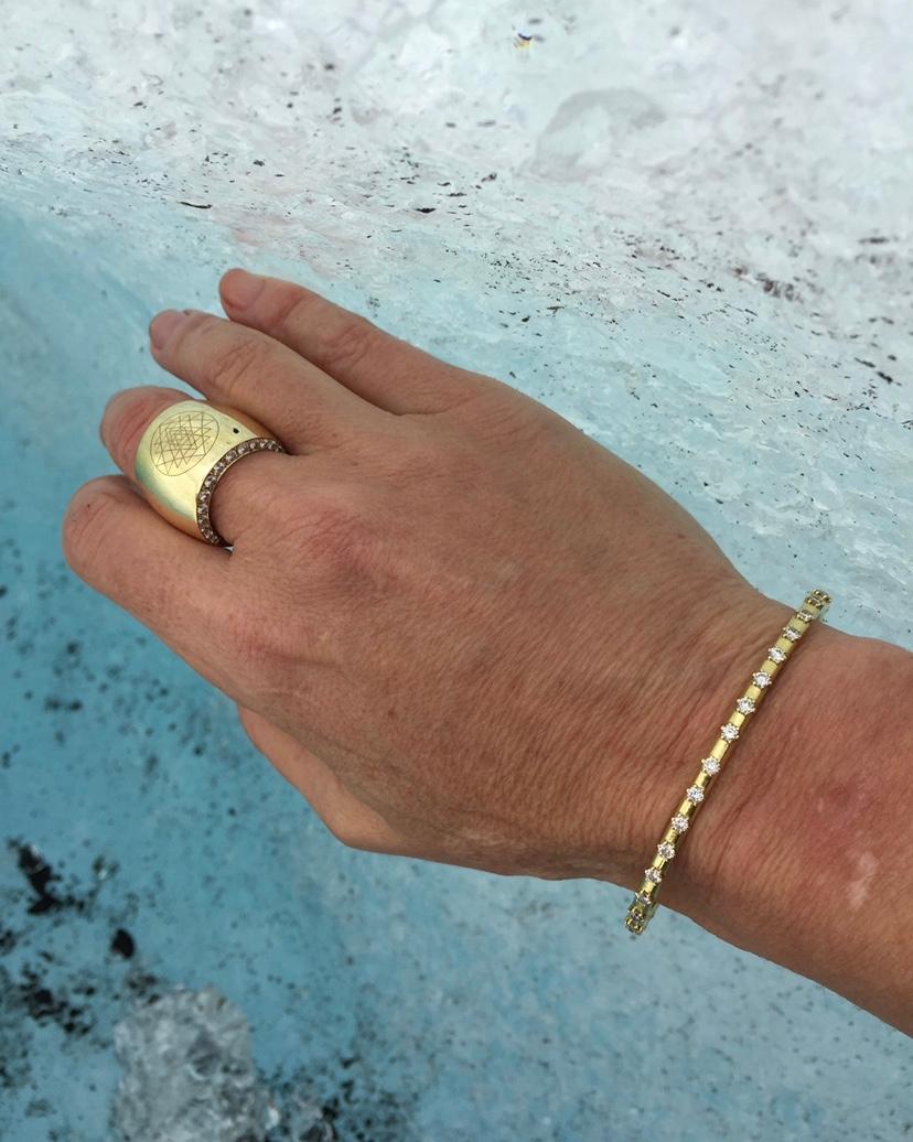 Gold Cuff with Diamonds by ARK Fine Jewelry In Excellent Condition For Sale In Los Angeles, CA