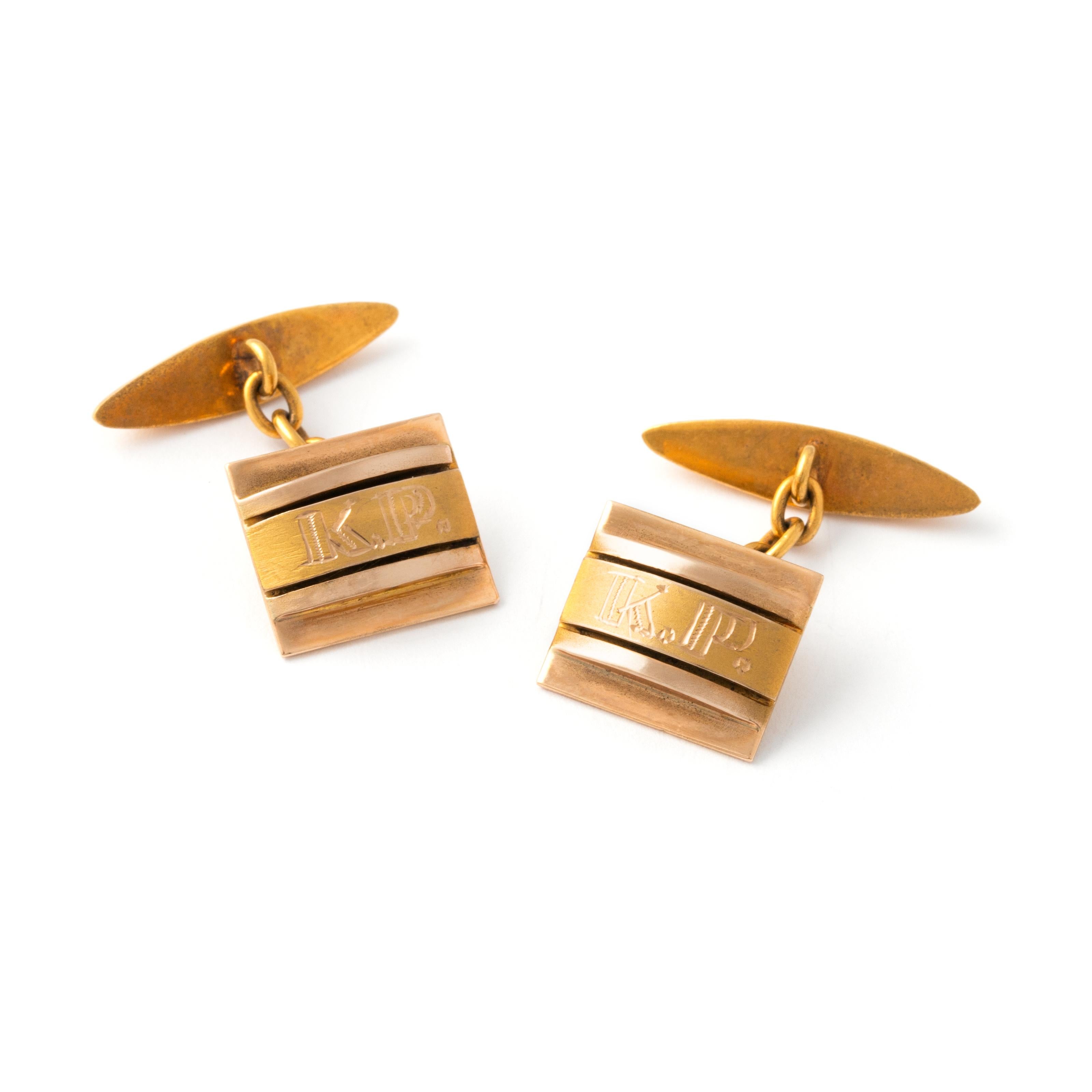 Gold Cufflinks 1950S For Sale 1