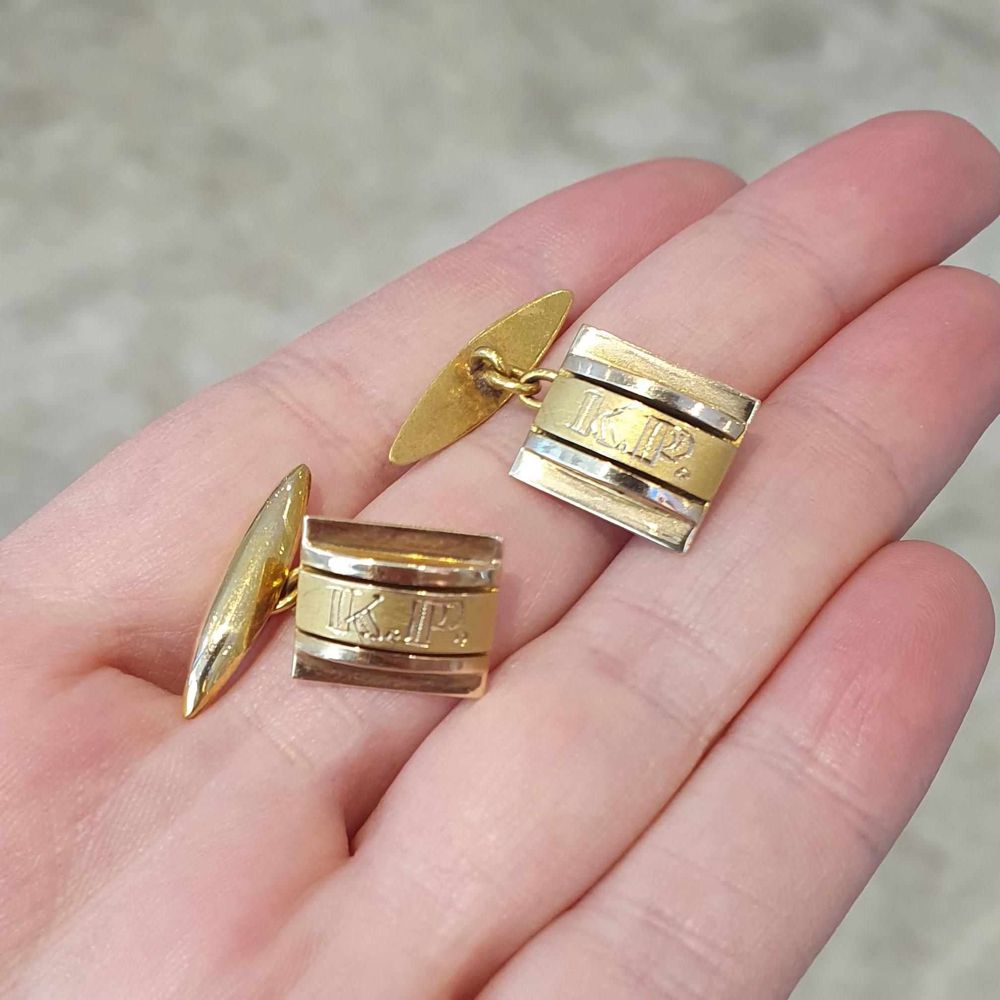 Gold Cufflinks 1950S For Sale 2