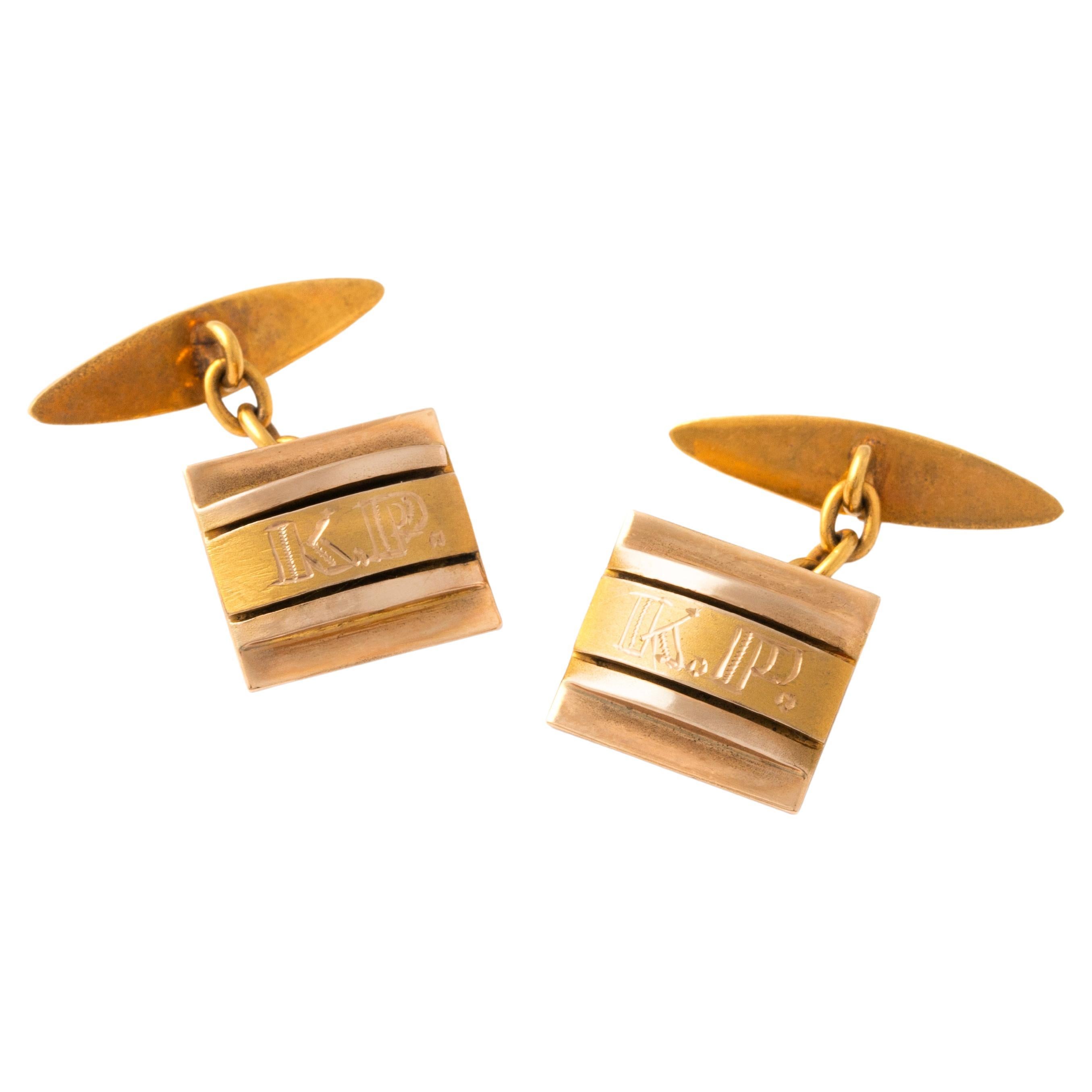 Gold Cufflinks 1950S