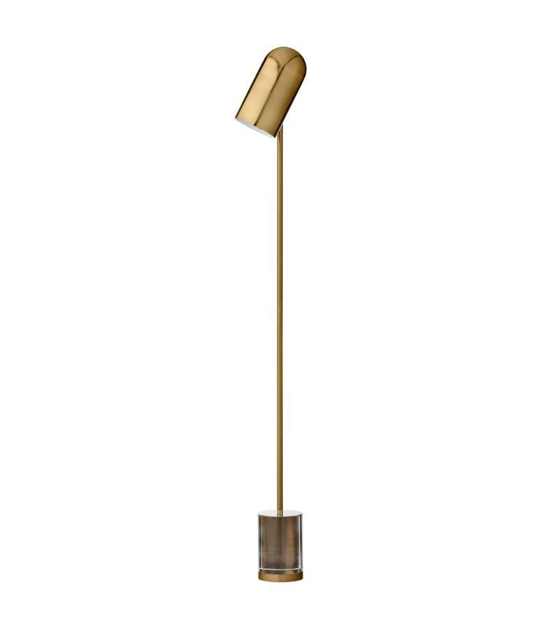 Modern Gold Cylinder Floor Lamp For Sale