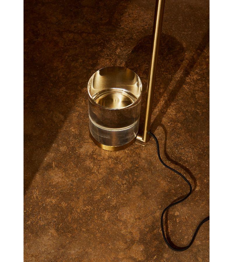 Contemporary Gold Cylinder Floor Lamp For Sale