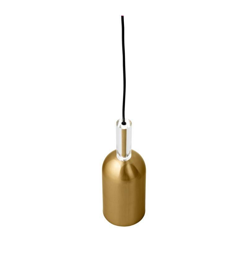 Modern Gold Cylinder Pendant Lamp For Sale