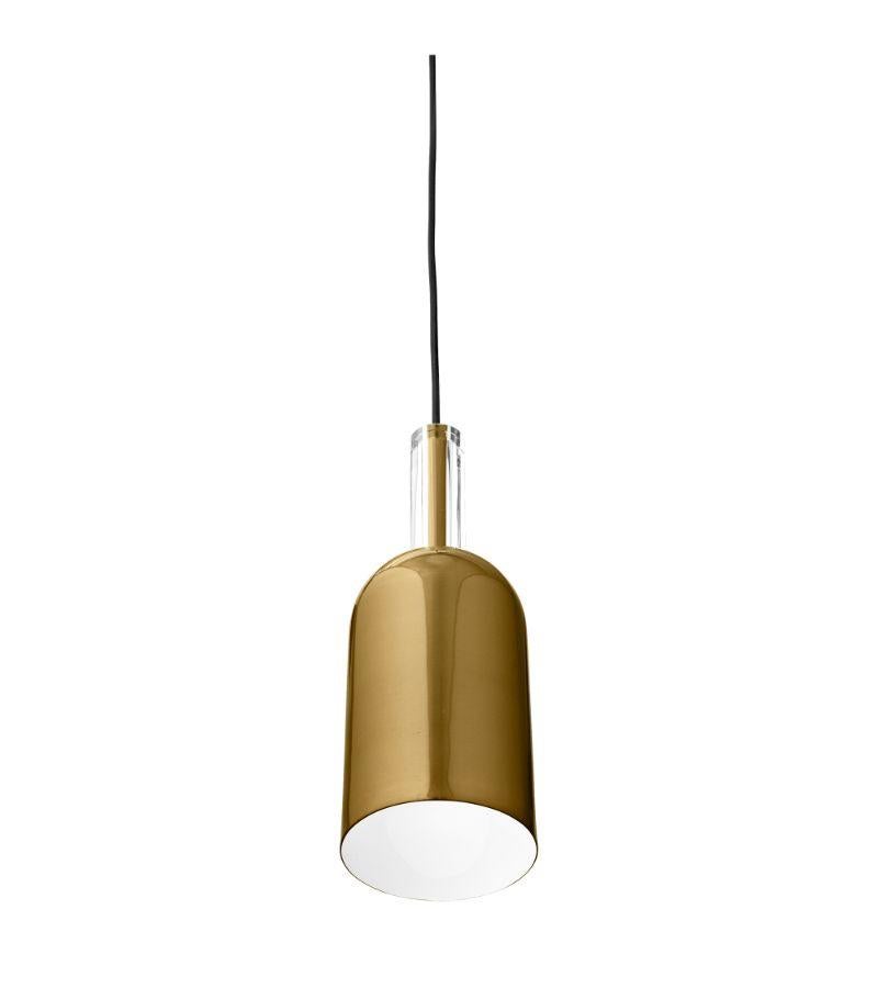 Danish Gold Cylinder Pendant Lamp For Sale