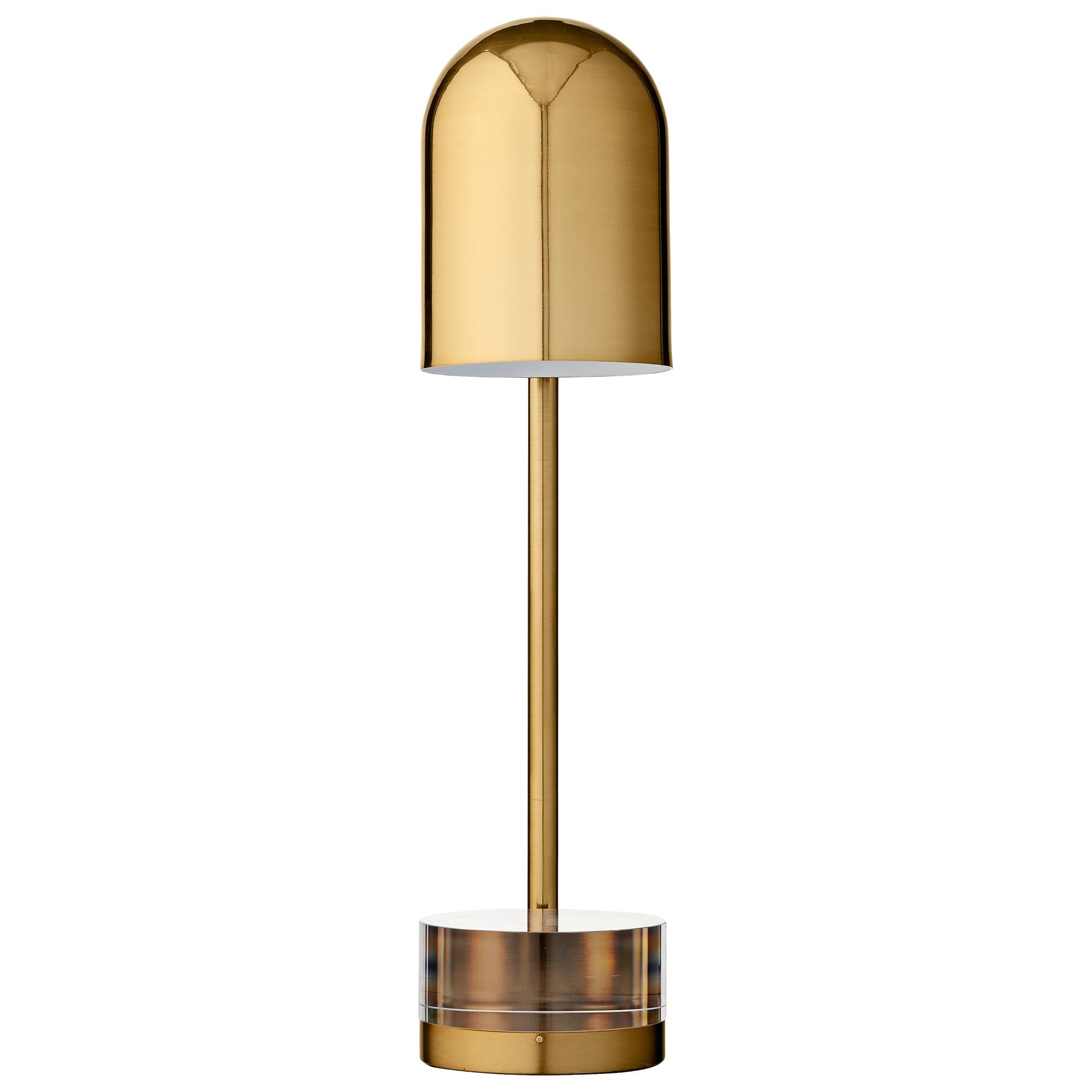 Danois Lampe de bureau à cylindre doré en vente