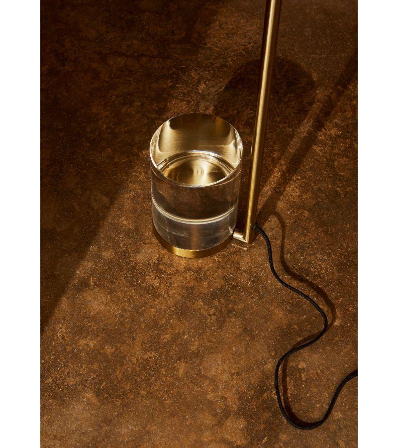 Danish Gold Cylinder Table Lamp For Sale