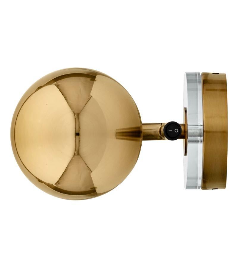 Plated Gold Cylinder Wall Lamp For Sale