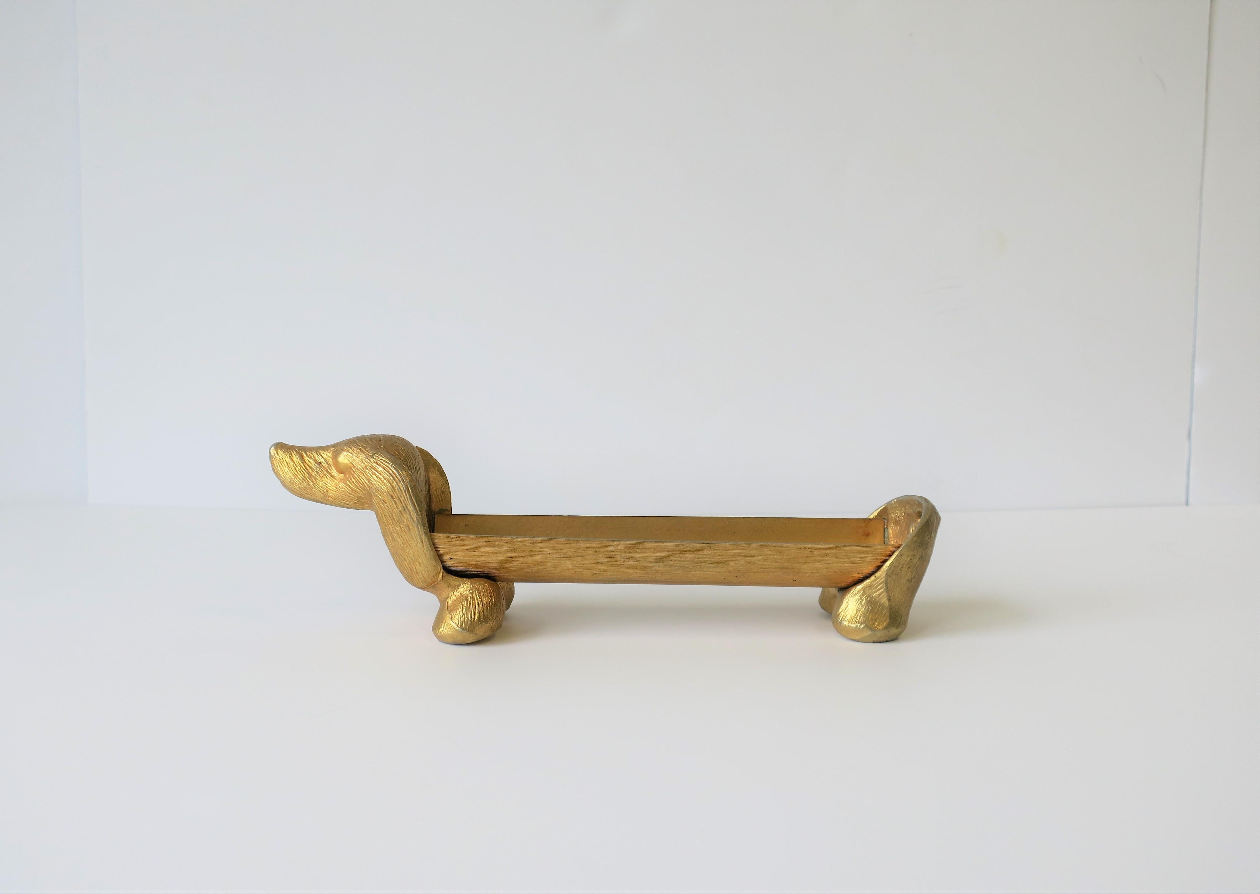 Gold Dachshund Dog Cracker Holder 1
