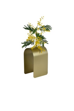Gold Dahlia Vase by WM Metal Design