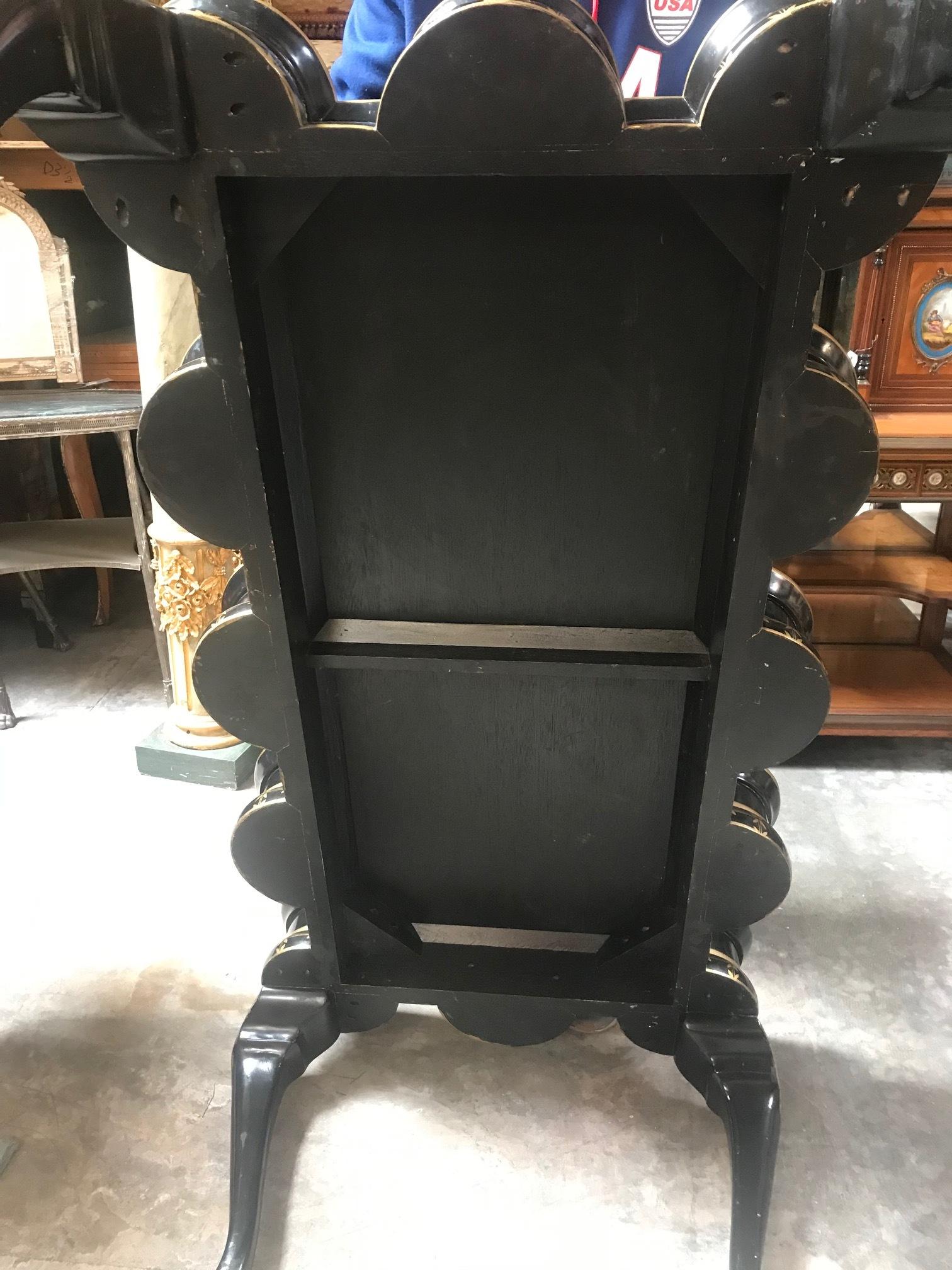 Gold Decorated Black Lacquer Coffee Table 6