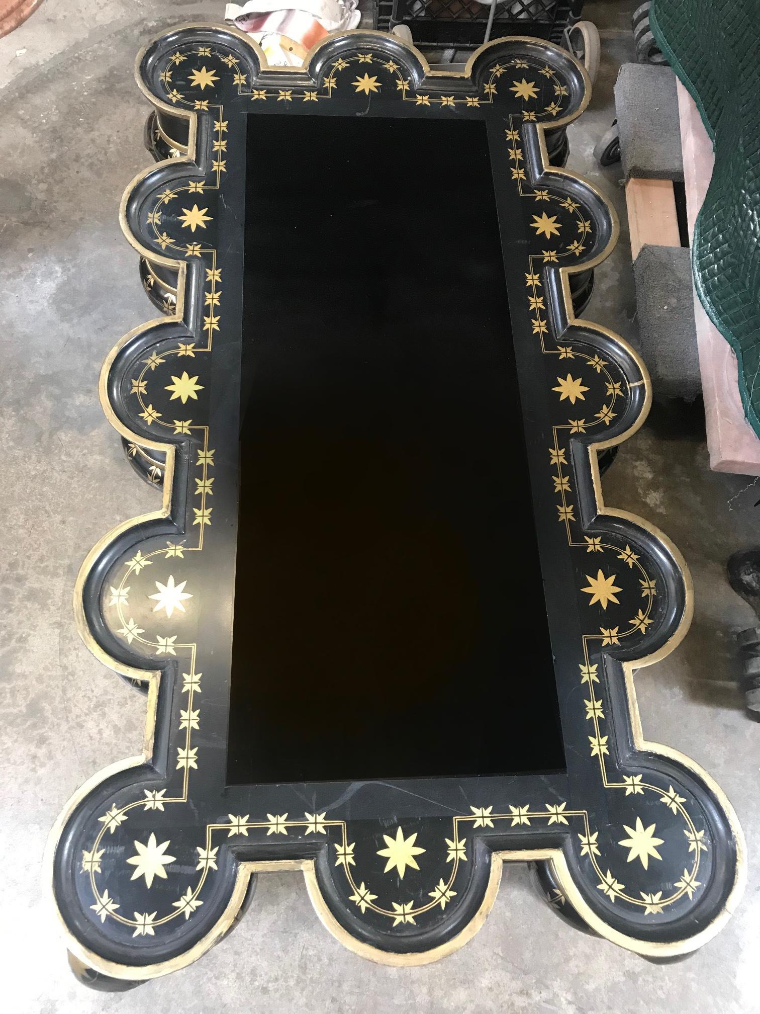 Gold Decorated Black Lacquer Coffee Table 13