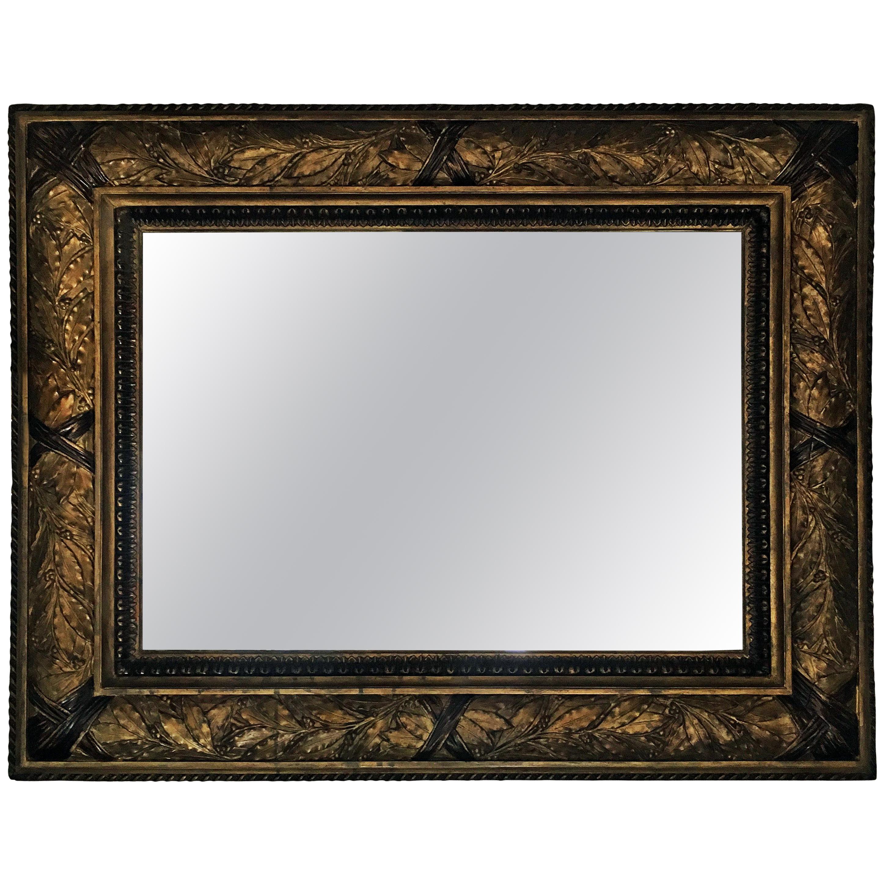 Gold Decorated Frame French Mirror from 1890s For Sale