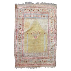 Silk Tabriz Prayer Rug, 19th Century