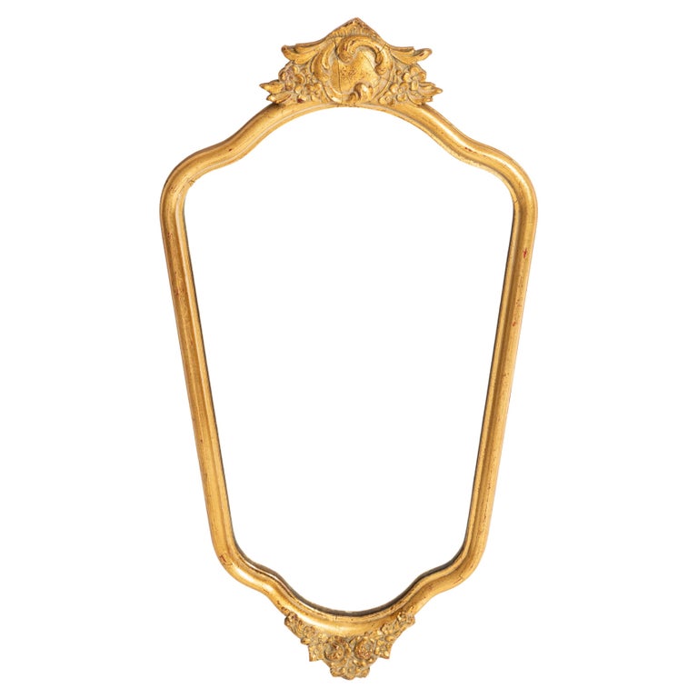 Gold Decorative Wood Mirror, Italy, 1960s For Sale at 1stDibs