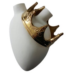Set von 3 Vasen im Hearts Design „Gold“-Stil, hergestellt in Italien, 2019, Wanddekor