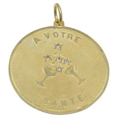 Gold and Diamond A VOTRE SANTE Charm