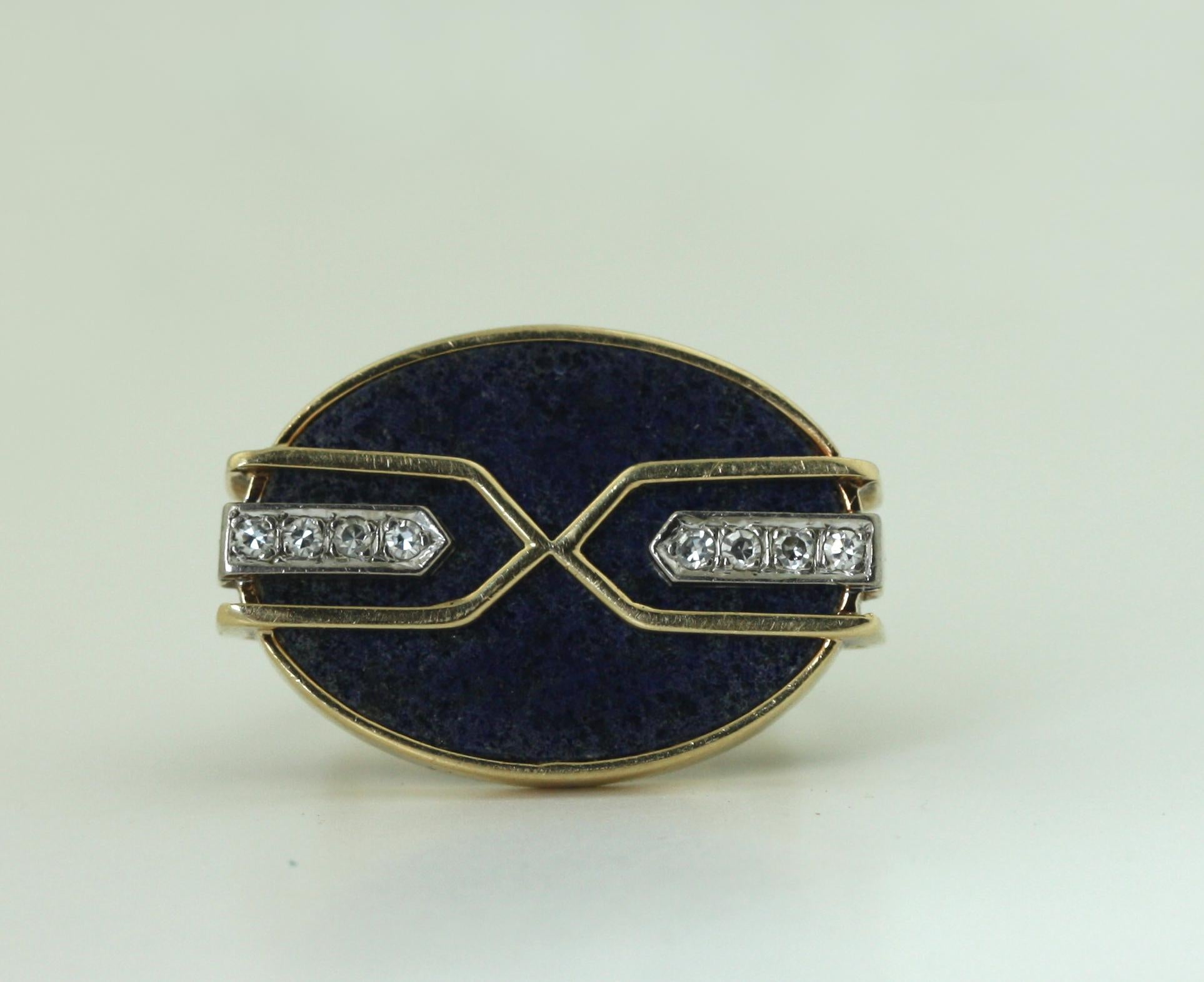 Gold, Diamond and Lapis Lazuli Ring For Sale 2