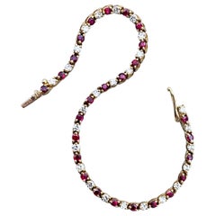 Vintage Gold Diamond and Ruby Tiffany & Co. Riviere Bracelet