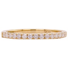 Gelbgold-Diamantband, 14 Karat Gelbgold