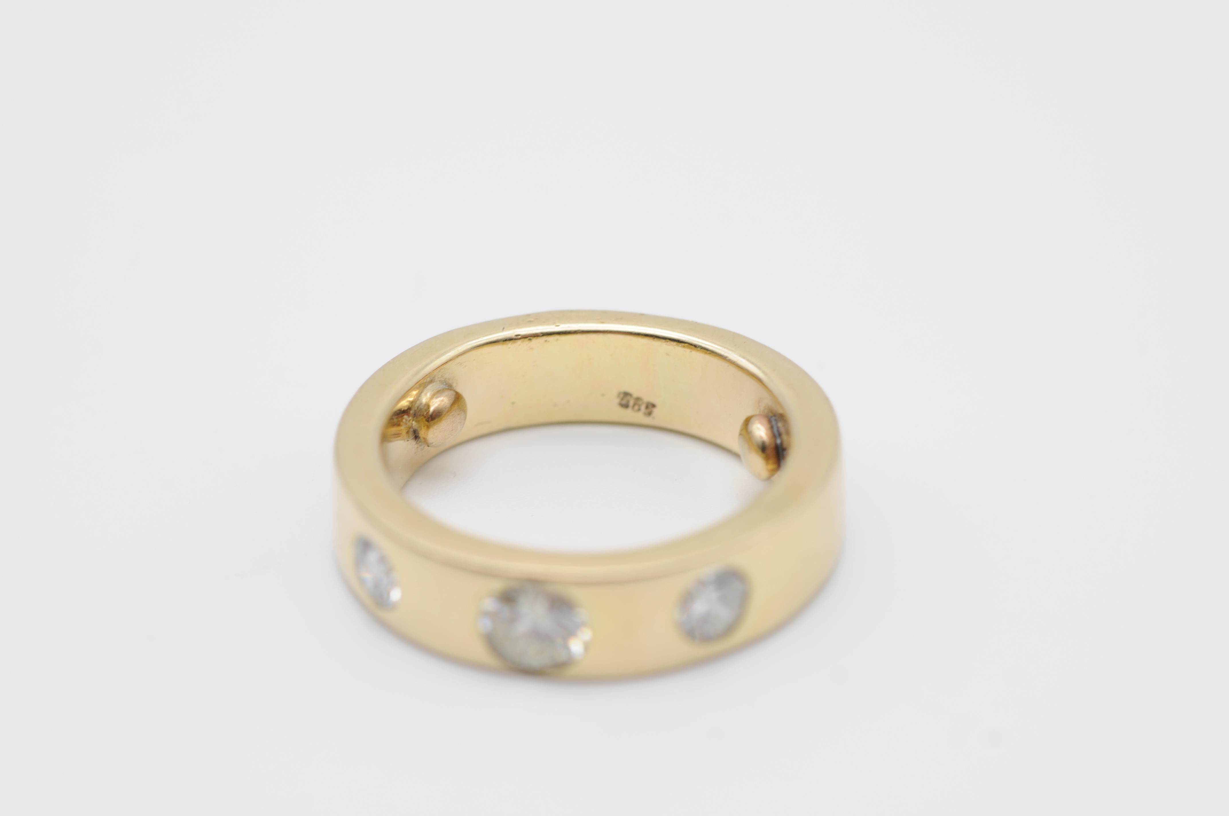 Gold Diamond Band Ring of 0.95 in 14k Yellow Gold  For Sale 5